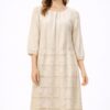 White straight dress with chiconcarry work