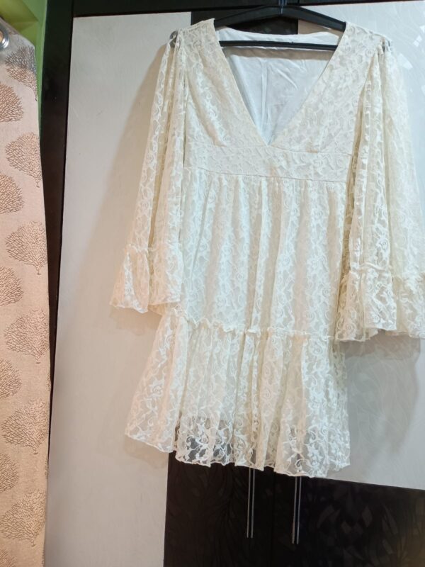 Milk White Netted Western Top