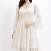 Milk White Netted Western Top