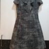 Black Dotted Fit and Flare Short Dress