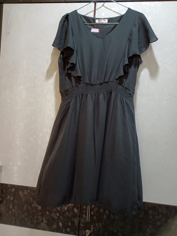Jet Black Kaftan Sleeve Short Dress