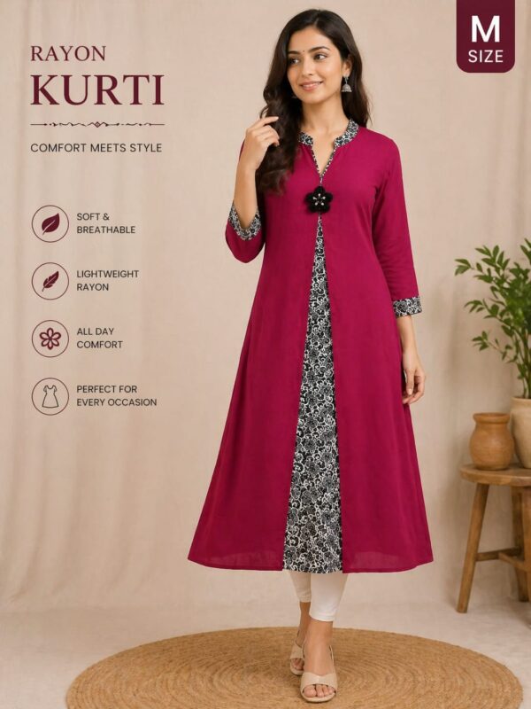 Maroon Long Layered Kurti
