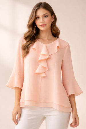 Peach Coloured Ladies Flared Top