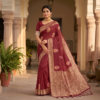 Viscose Silk Saree with Meenakari Motifs & Blouse Piece | Designer Festive Wear Saree