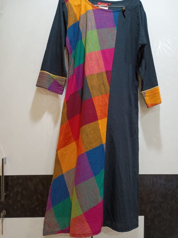 Black and Rainbow Pure Cotton Kurti