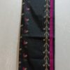 Black Slub Cotton Saree with Rani Pink Border | Stylish Cotton Saree with Blouse Piece