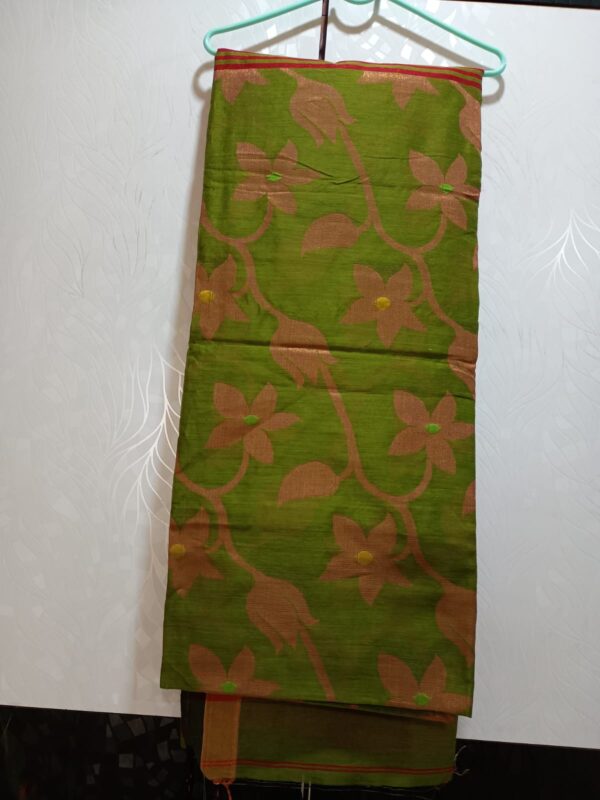 Premium Slub Cotton Handloom Saree with Bonolota Design