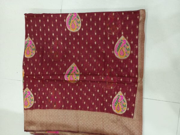 Viscose Silk Saree with Meenakari Motifs & Blouse Piece | Designer Festive Wear Saree